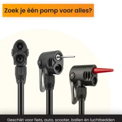 R2B fietspomp met drukmeter - dubbele ventielkop