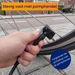 R2B fietspomp met drukmeter - dubbele ventielkop