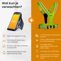 R2B Hardloop Telefoonhouder + Hardloopvest met Verlichting