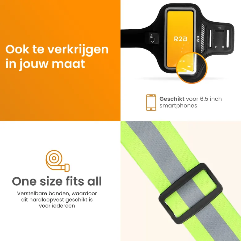 R2B Hardloop Telefoonhouder + Hardloopvest met Verlichting