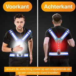 R2B Hardloopvest oplaadbaar - Hardloop Verlichting - Blauw