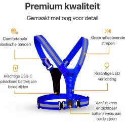R2B Hardloopvest oplaadbaar - Hardloop Verlichting - Blauw