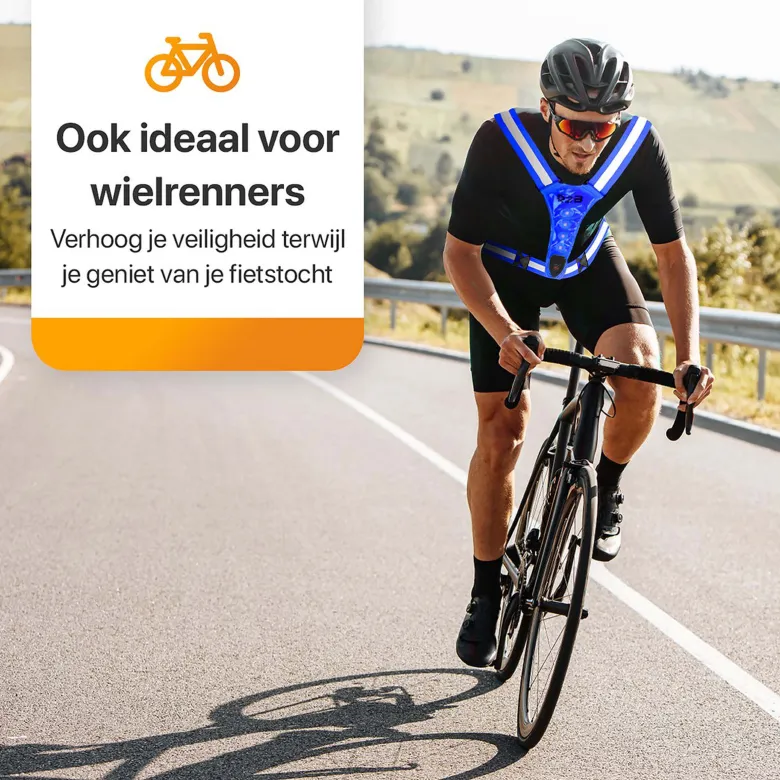 R2B Hardloopvest oplaadbaar - Hardloop Verlichting - Blauw