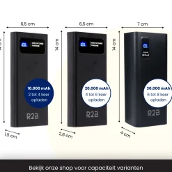 R2B 10.000 mAh Powerbank met LED Display