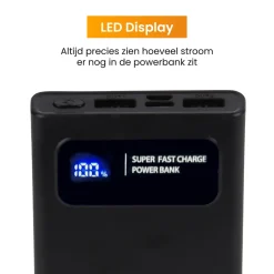 R2B 10.000 mAh Powerbank met LED Display
