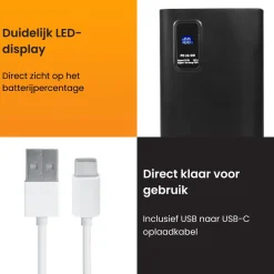 R2B 30000 mah Snellader Powerbank met LED Display