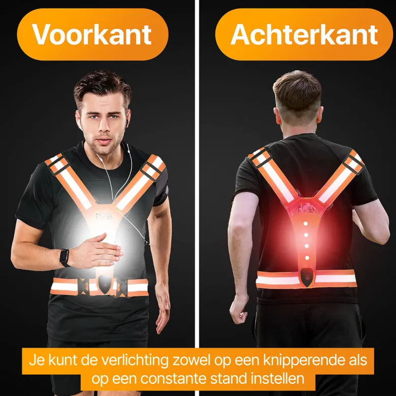 R2B oplaadbaar hardloopvest - Orange