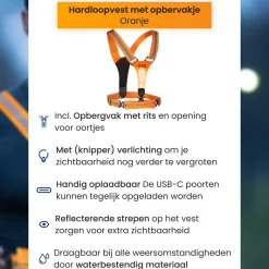 R2B oplaadbaar hardloopvest - Orange