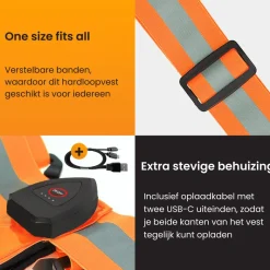R2B oplaadbaar hardloopvest - Orange