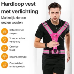 R2B oplaadbaar hardloopvest - Pink