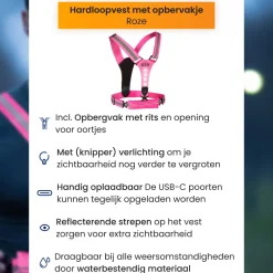 R2B oplaadbaar hardloopvest - Pink