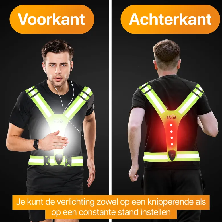 R2B oplaadbaar hardloopvest - Yellow