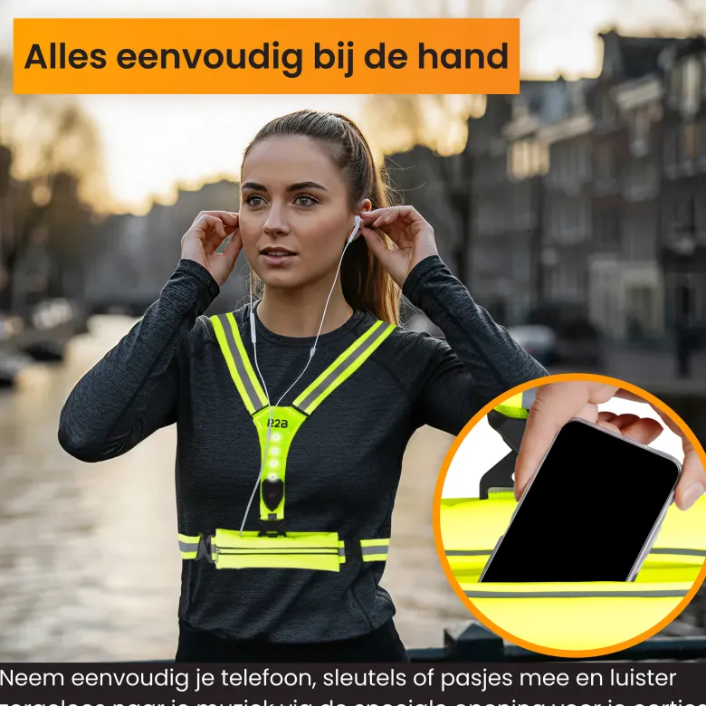 R2B Oplaadbaar Hardloopvest - Yellow