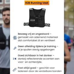 R2B oplaadbaar reflecterend hardloopvest - Black