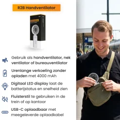 R2B Oplaadbare Handventilator