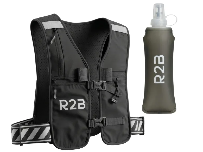 R2B Reflecterend Hardloopvest met 250 ml Soft Flask
