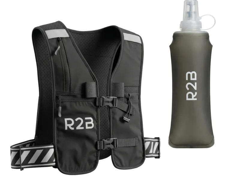 R2B Reflecterend Hardloopvest met 500 ml Soft Flask