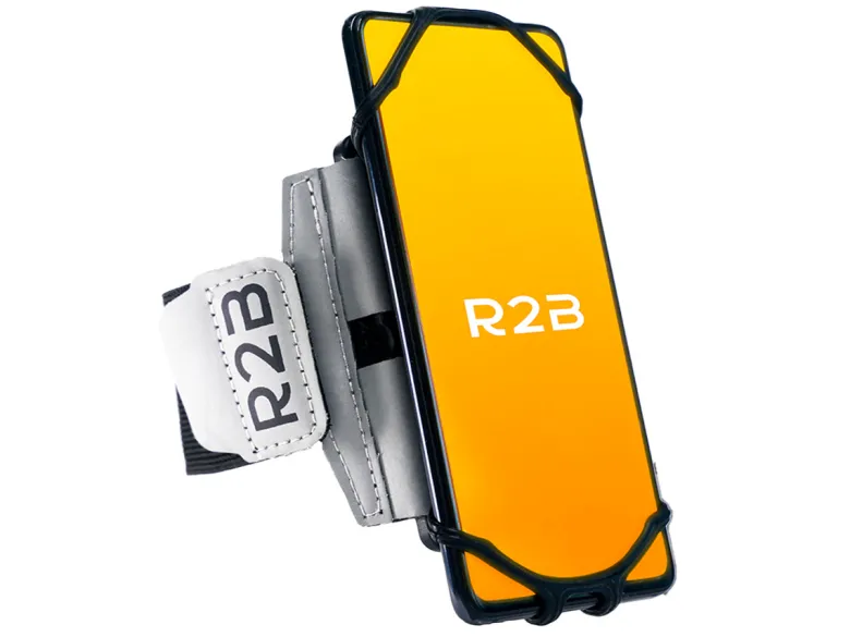 R2B Sportarmband 360 graden rotatie - t/m 6,5 inch - Zilver