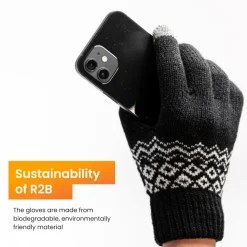 R2B Touchscreen Handschoenen Winter Heren & Dames - Zwart