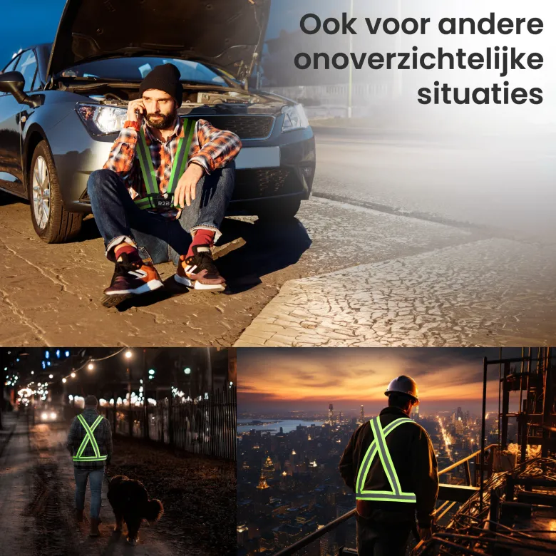 R2B Verstelbaar Reflecterend Veiligheidsvest - Geel