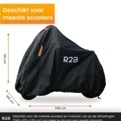 R2B waterdichte fietshoes met opbergtas - Black