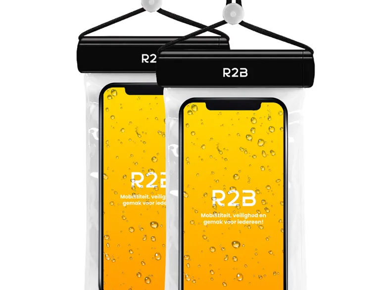 R2B waterdicht telefoonhoesje met koord - 2 stuks
