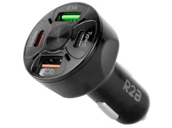 R2B 20W USB-C & USB-A autolader - Black