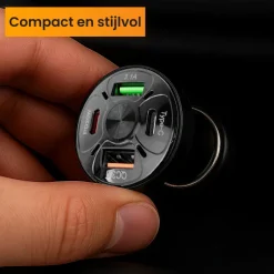 R2B 20W USB-C & USB-A autolader - Black