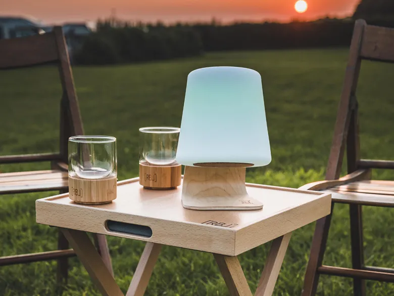 Rebel Outdoor blauw kruk met dienblad