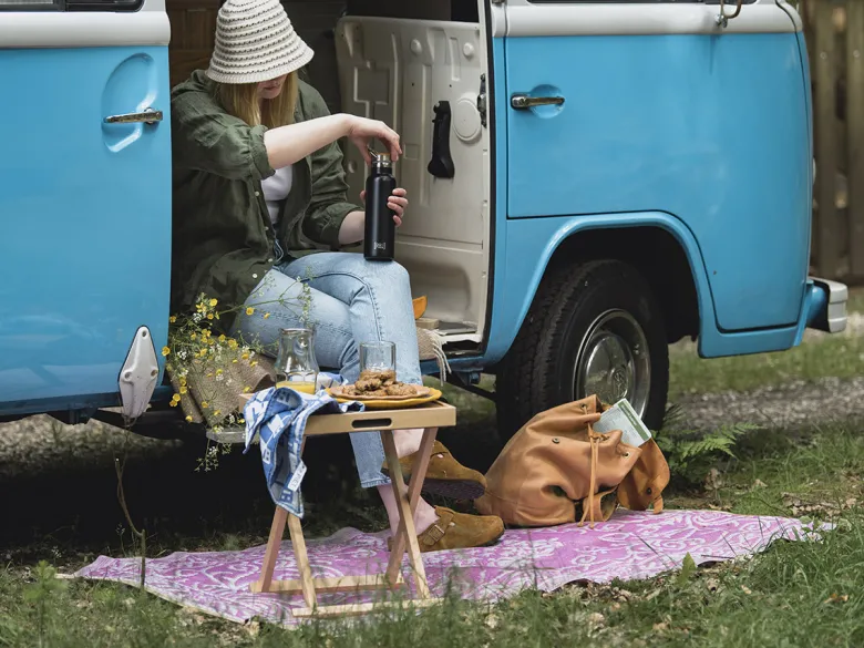 Rebel Outdoor blauw kruk met dienblad