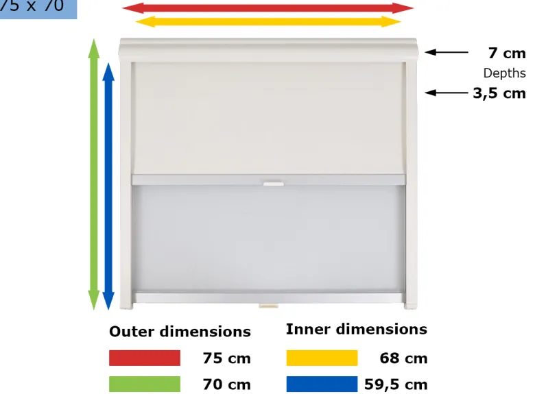 Remis Remiflair I combirollo cream - 75 x 70 cm
