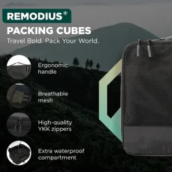 Remodius Black Modular Packing Cubes - Set van 8