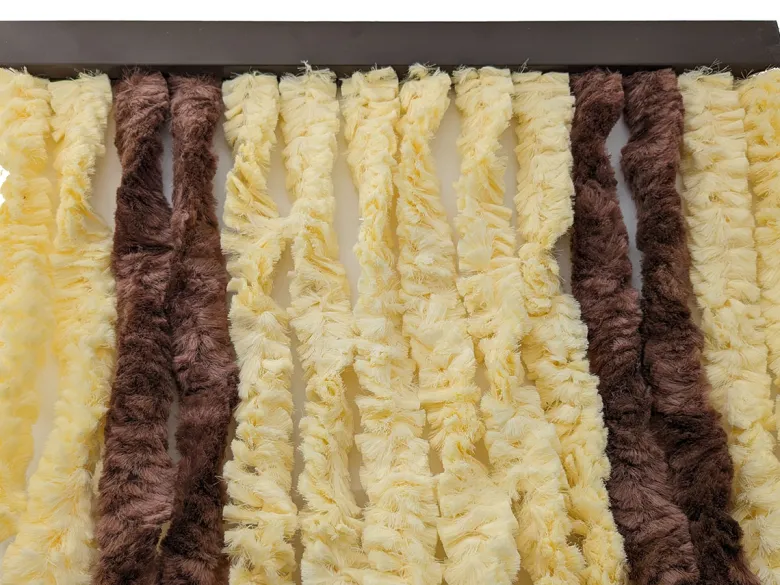 Repusel 185 x 56 cm geel/bruin chenille gordijn