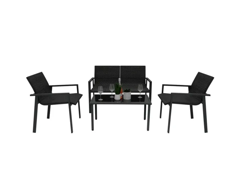 Rotan Terrasmeubilair Tuinset - Zwart