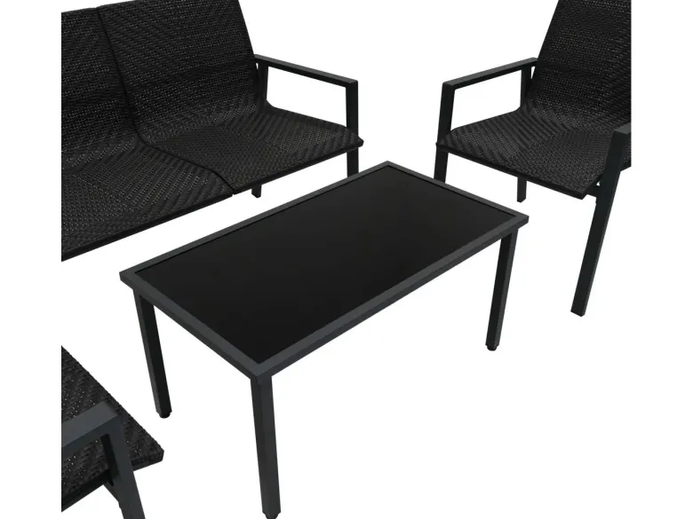 Rotan Terrasmeubilair Tuinset - Zwart