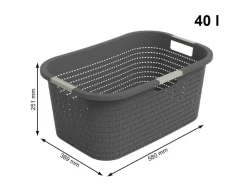 Rotho Country 40 liter wasmand - Anthracite