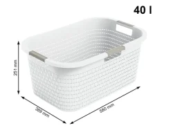 Rotho Country 40 liter wasmand - White