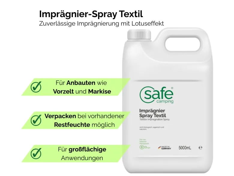 SAFE CAMPING Textiel Impregneer-Spray - 5 liter
