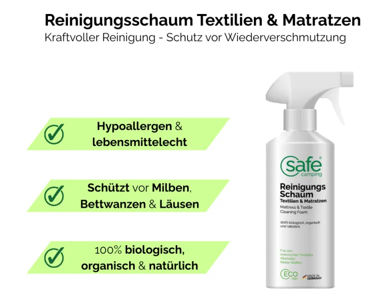 SAFE CAMPING Textiel & Matrassen reinigingsschuim - 500 ml