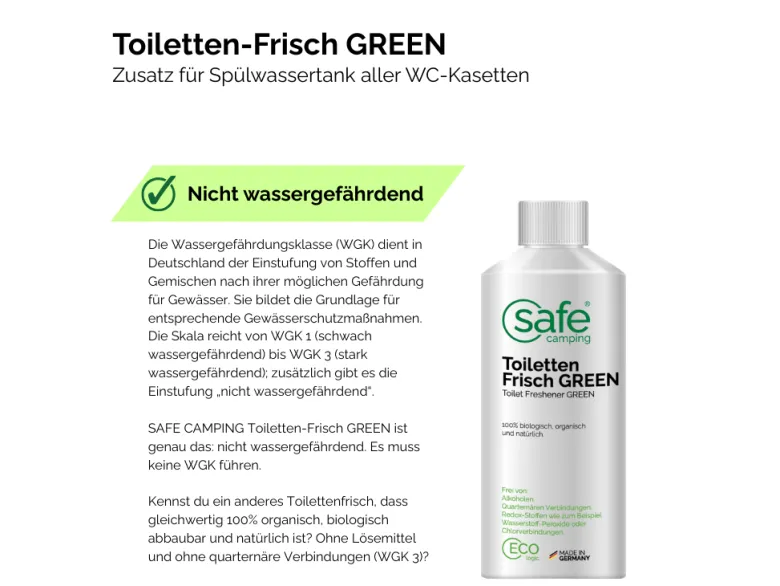 SAFE CAMPING toiletvloeistof GREEN - 250 ml