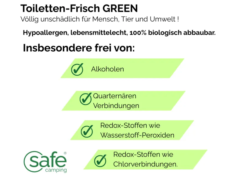 SAFE CAMPING toiletvloeistof GREEN - 250 ml