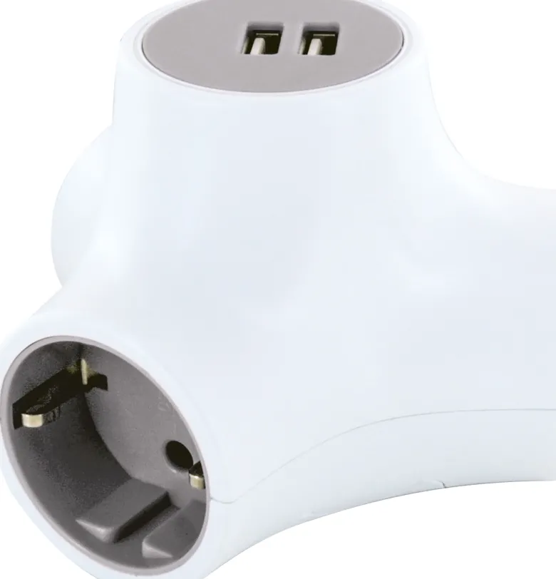 Schwaiger Drievoudige socket-kubus stopcontactadapter