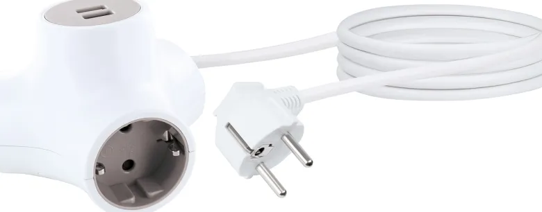 Schwaiger Drievoudige socket-kubus stopcontactadapter