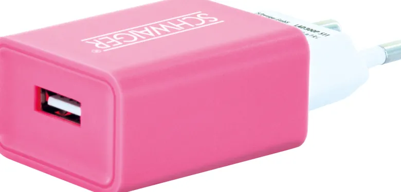 Schwaiger LAD300B 511 USB voedingsadapter - Pink