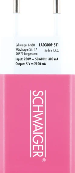 Schwaiger LAD300B 511 USB voedingsadapter - Pink