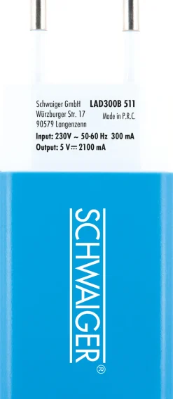 Schwaiger LAD300B 511 USB voedingsadapter - Light Blue