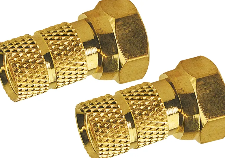 Schwaiger 6,5mm set van 2 vergulde F-connectors