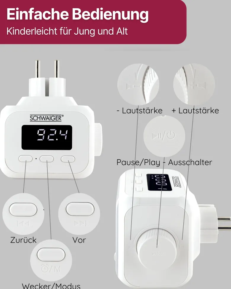 Schwaiger RAFM0100 Stopcontact Radio