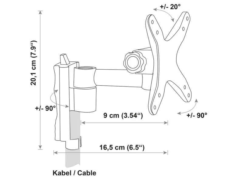 Schwaiger TV-beugel - 7,5 - 16,5 cm