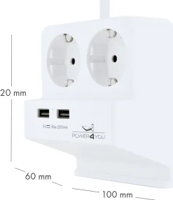 Schwaiger USB bureau contactdoos met smartphone houder